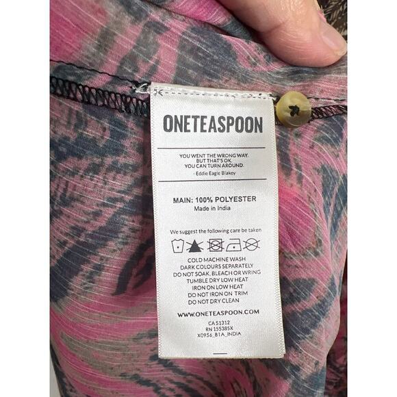 One Teaspoon Kaleidoscope Lunar Shirt High/Low Sheer Size Med NWT - Picture 10 of 11